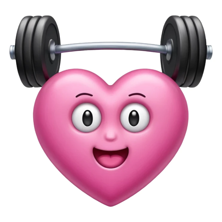 gym dumble emoji heart shape pink colour bq sticker