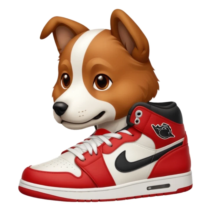 dog with jordans (shoes) sticker