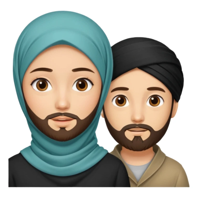 Hijabi girl with beard boy sticker