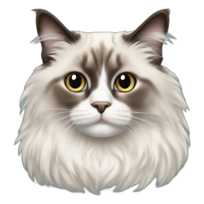 ragdoll cat on office chair sticker
