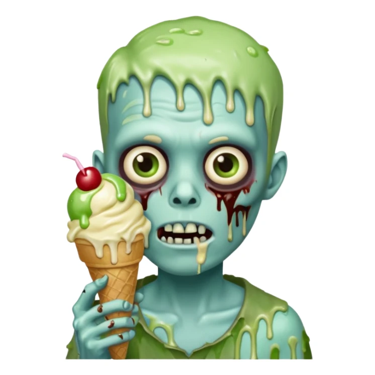 zoombie boy holding ice cream sticker
