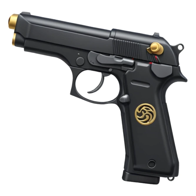 beretta pistol side view, Discord emoji style, cute look, no text sticker