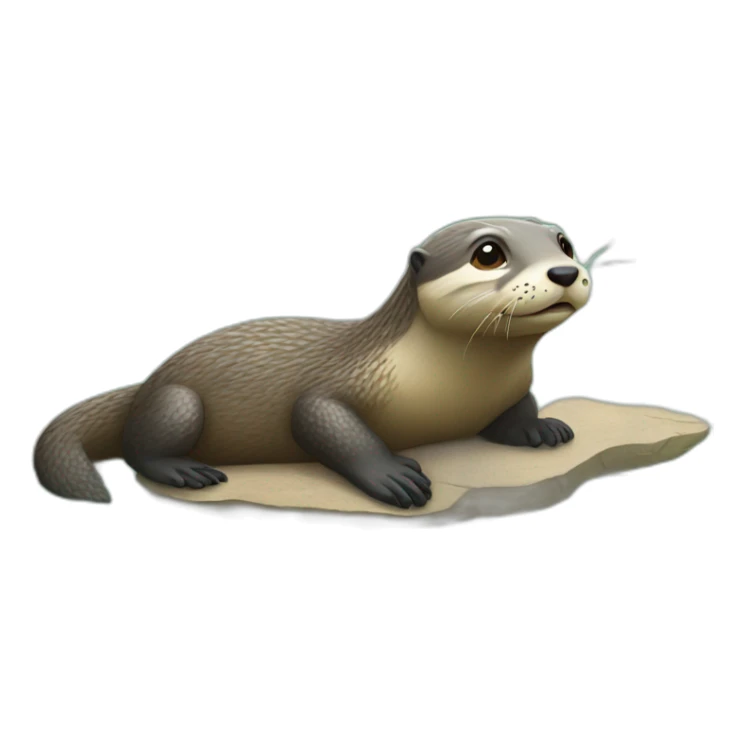 Loutre sur tortue sticker