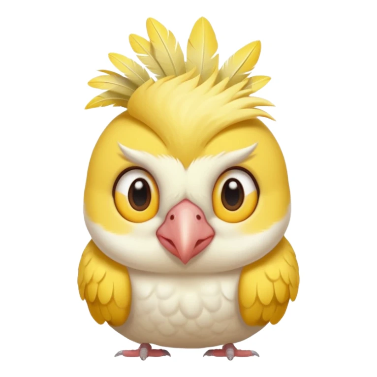 simple and cute cockatiel apple style emoji sticker