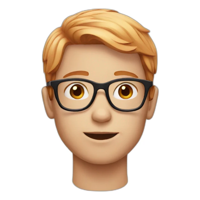 Boy red hair with glasses  sticker