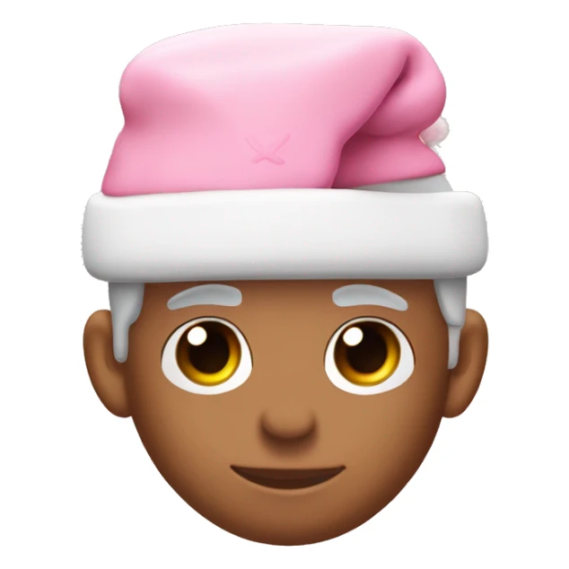 light pastel pink AirPods pro with pink christmas hat sticker