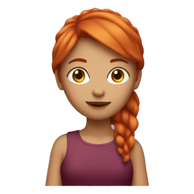 Red hair girl on laptop sticker