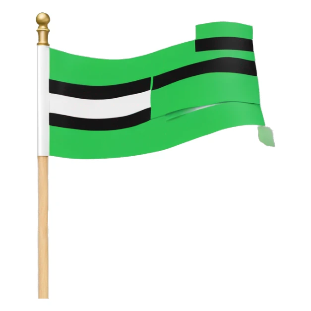 3 horizontal lines  flag green white and black in a stick  sticker