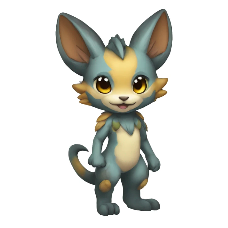 a anthro chibi-style Fakémon-hybrid full body sticker