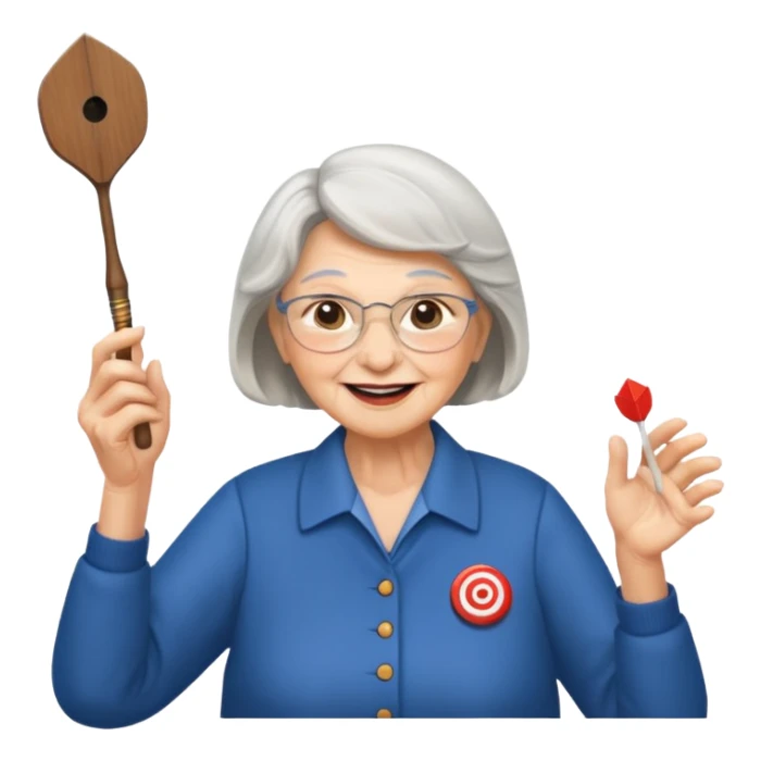 Grandma playing darts sticker