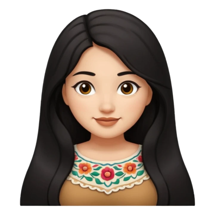 Brown Mexican curvy girl with long black hair  sticker