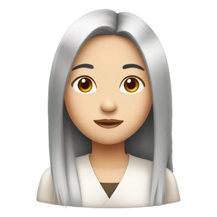 create a east asian girl with straight hair sticker