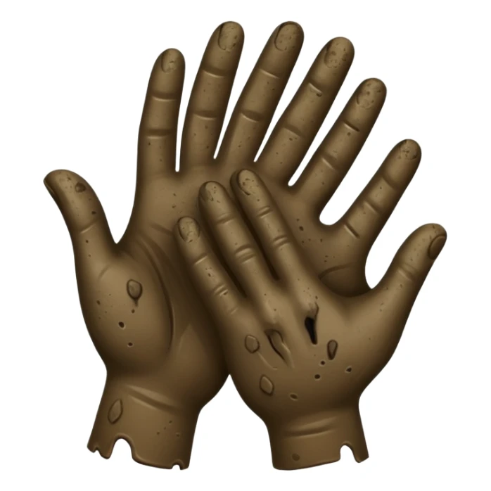 dirty hands of mud sticker