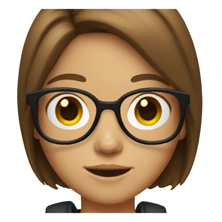 Girl with brown hair and glasses sticker