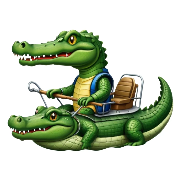 An alligator riding an airboat sticker