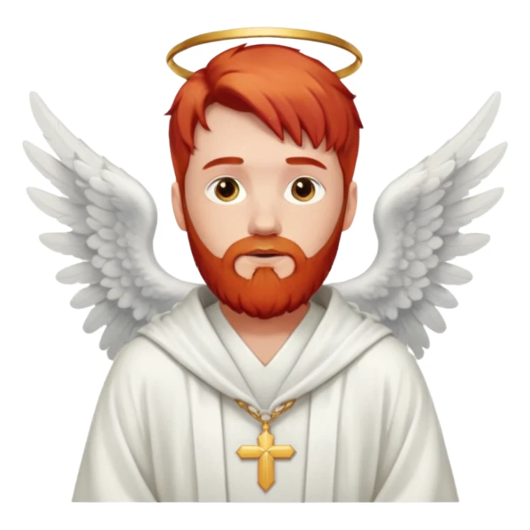 red hair, white bearded man angel sticker