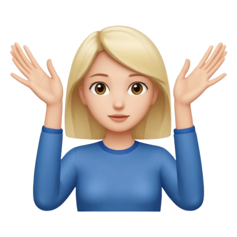 Girl with two hands in front out palms facing upwards  sticker