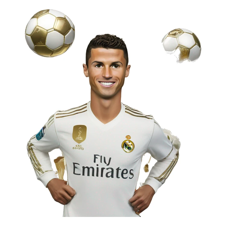 cristiano ronalo with 5 ballon d'ors sticker