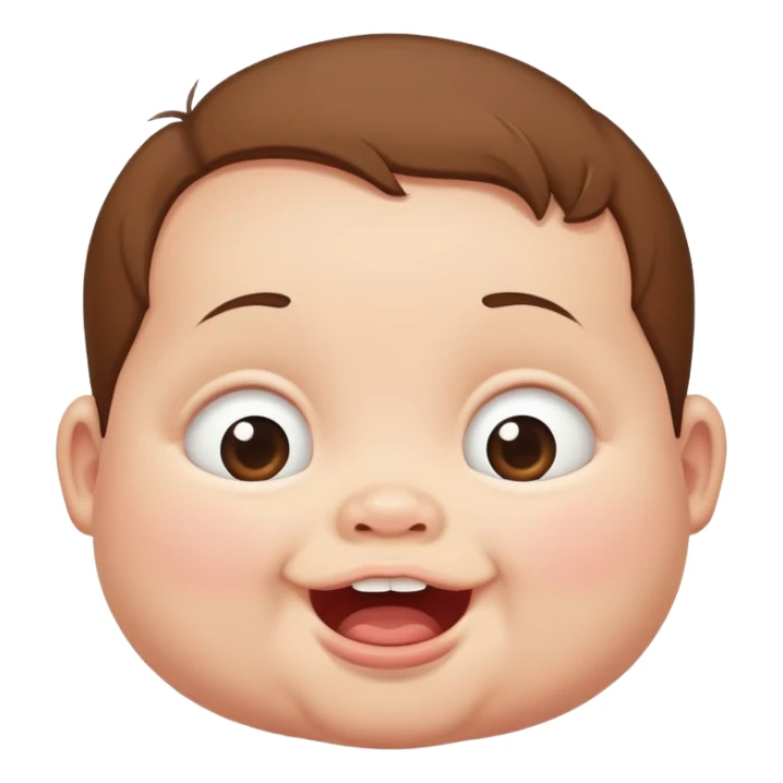 Fat white baby with a little hair brown and too bottom teeth  sticker