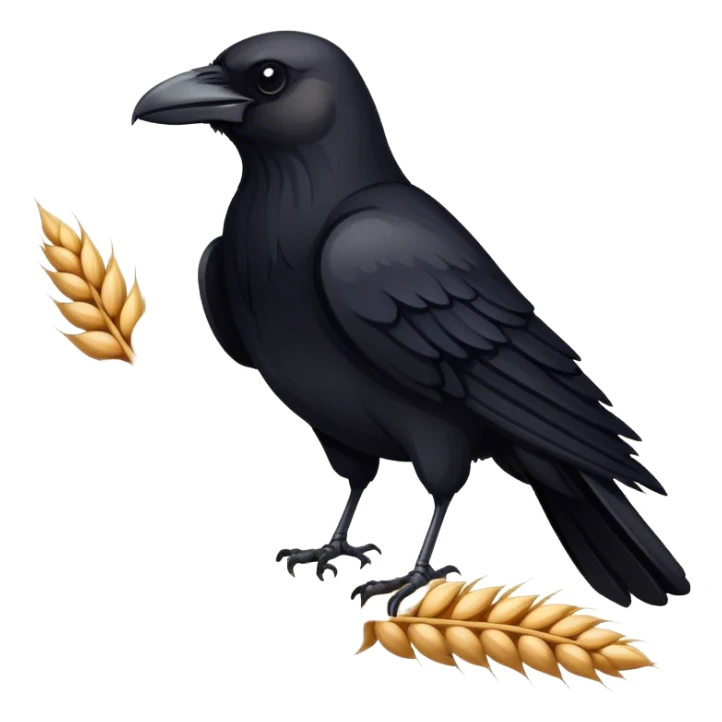 medieval emblem of a crow with weat sticker