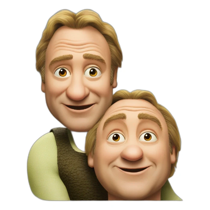 Shrek kiss Gérard Depardieu sticker