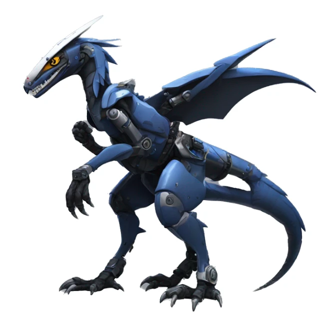 Edgy Futuristic Mechanical Sergal-raptor-nargacuga-vernid sticker