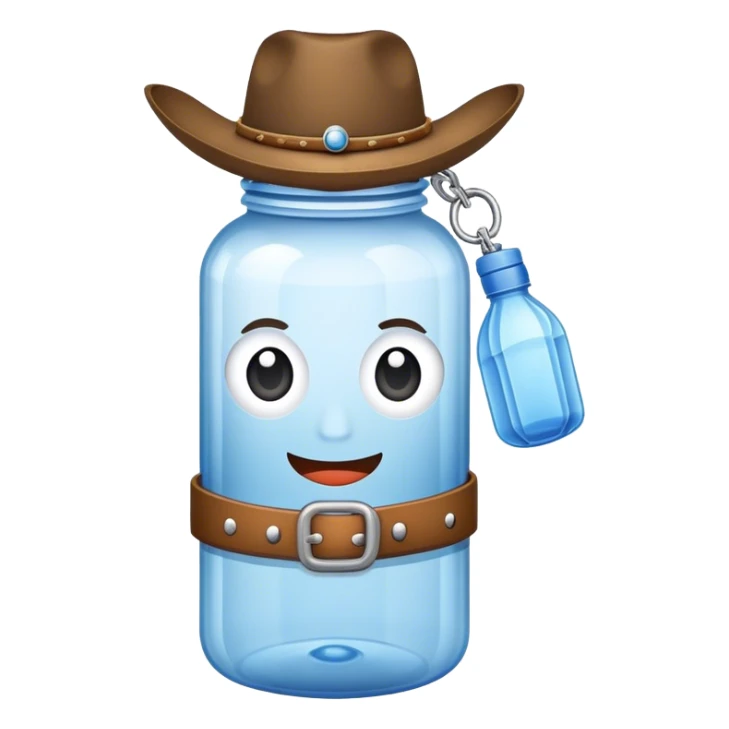 Water bottle wearing a cowboy hat  sticker