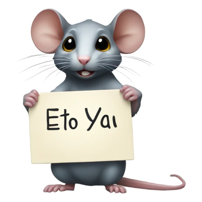 A rat holds a sign with the inscription "ETO YA" sticker