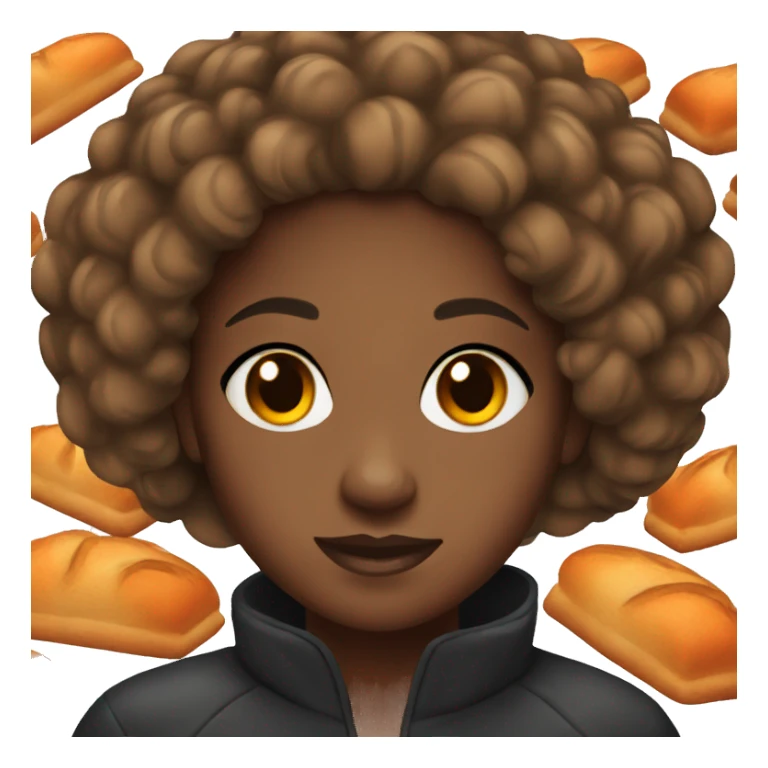 Black girl with orange bread and black eyes sticker