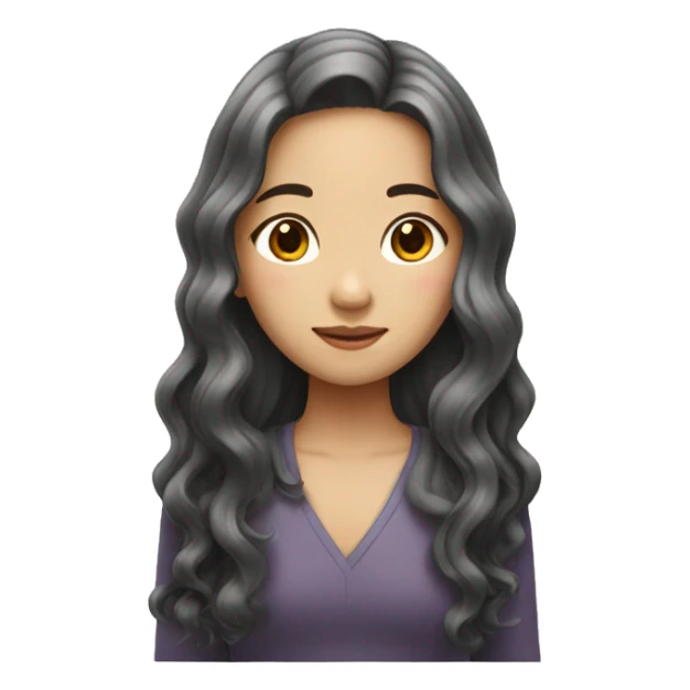 asian girl with long wavy hair  sticker