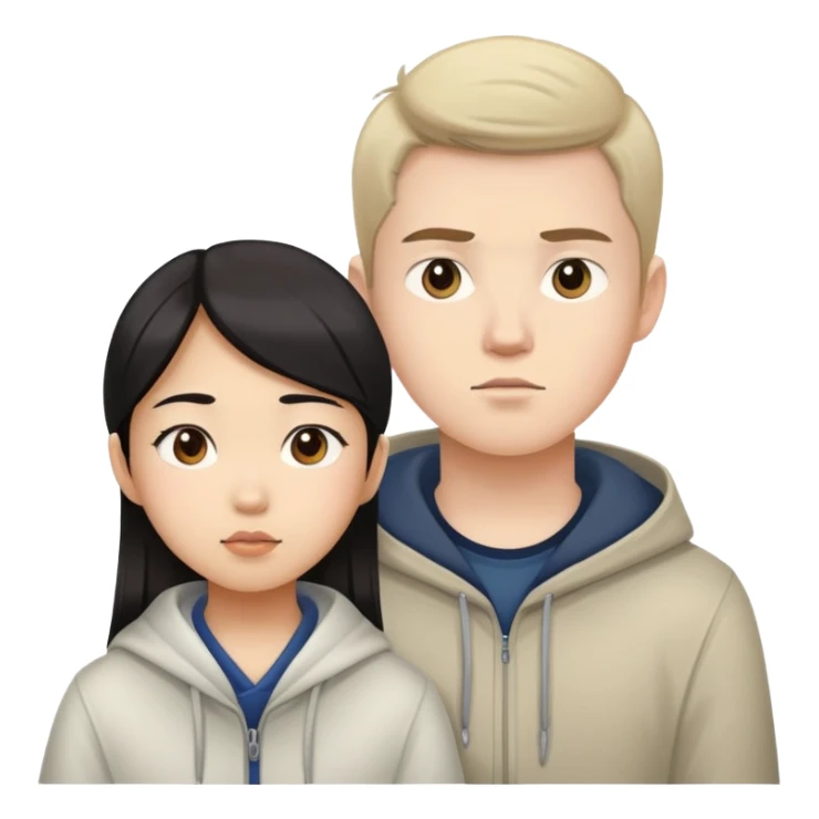 Asian girl and white boy making love sfw sticker