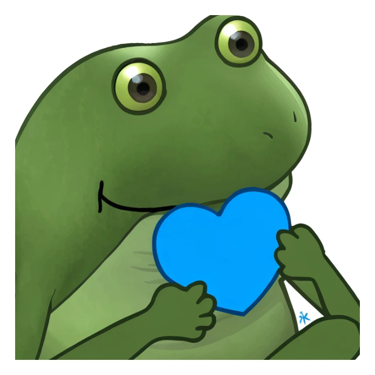 Kissing emoji with blue heart  sticker