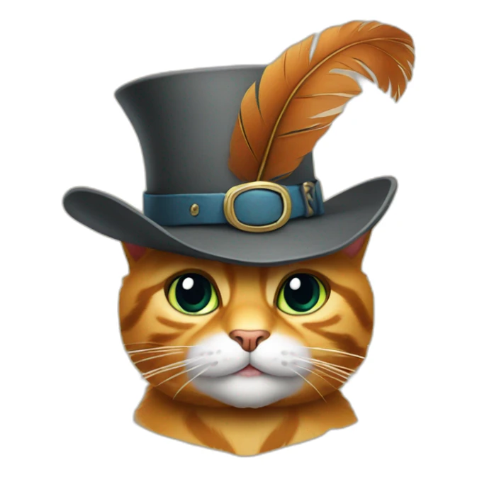 puss in boots wearing a hat with feather and boots sticker