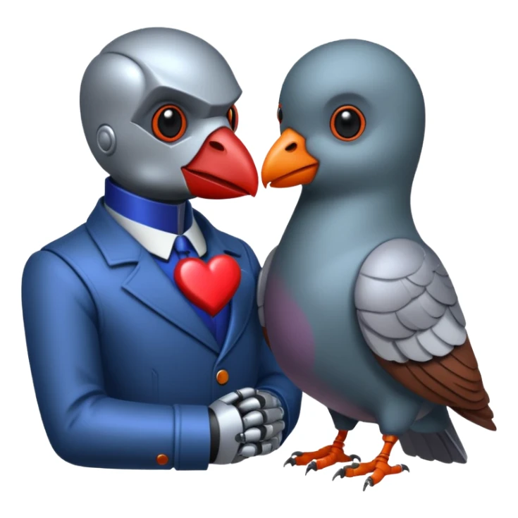 DracuBot in love with Pigeon sticker