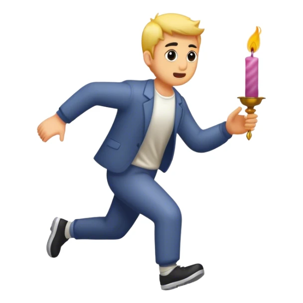 guy running away with pips and candles trading  sticker