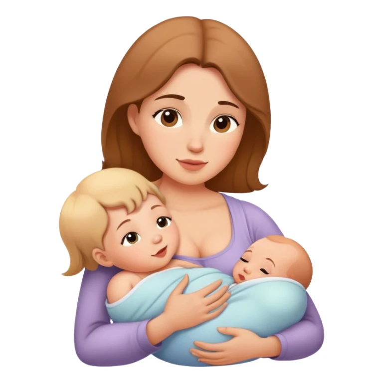 Mother tenderly breastfeeding baby, maternal bond sticker