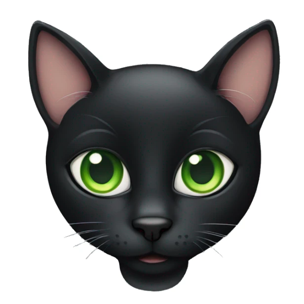 black cat with big green eyes  sticker