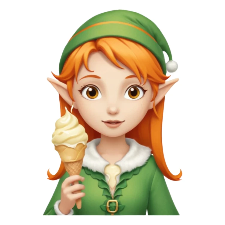 
a girl elf in orange hair with vanilla ice cream




 sticker