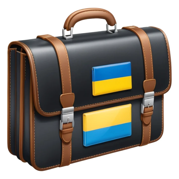 Work opportunities symbol with briefcase and German and Ukrainian flags sticker