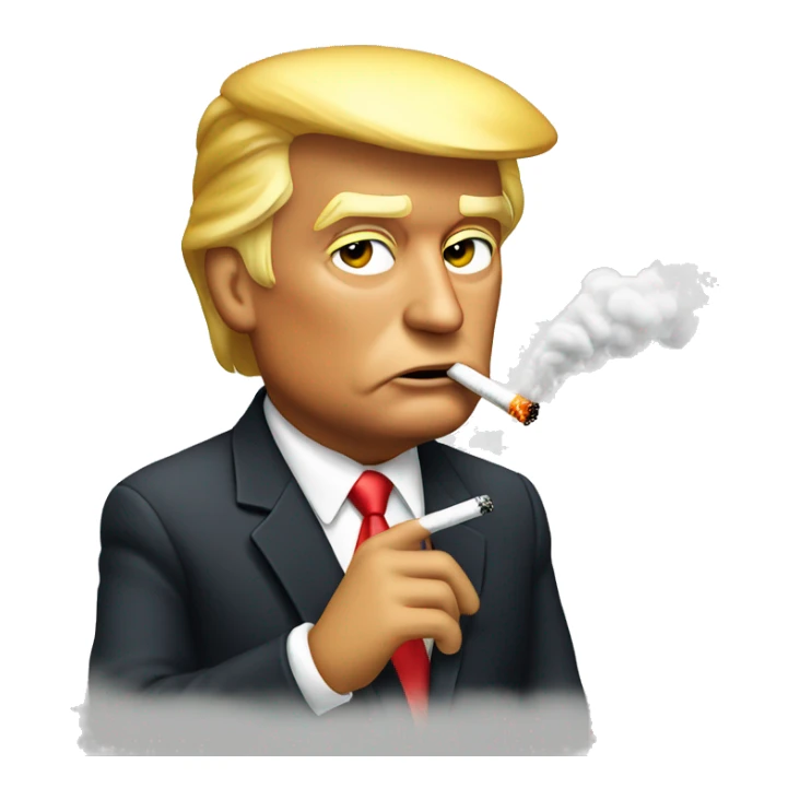 Donald Trump smoking a cigarette sticker