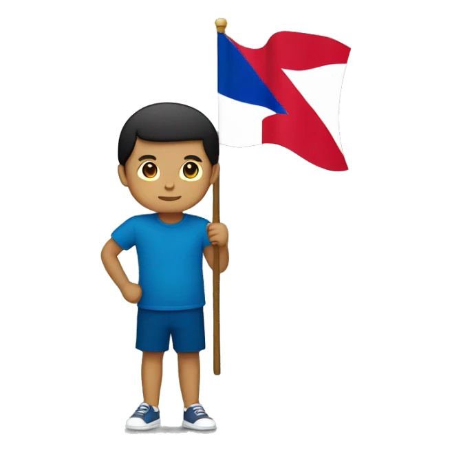 a filipino raising the philippine flag sticker