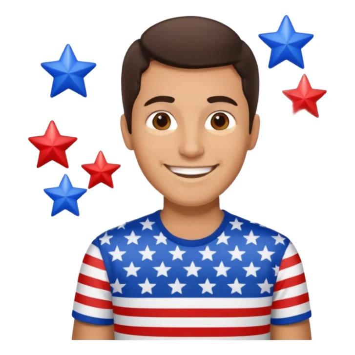 4th of july brunette man sticker