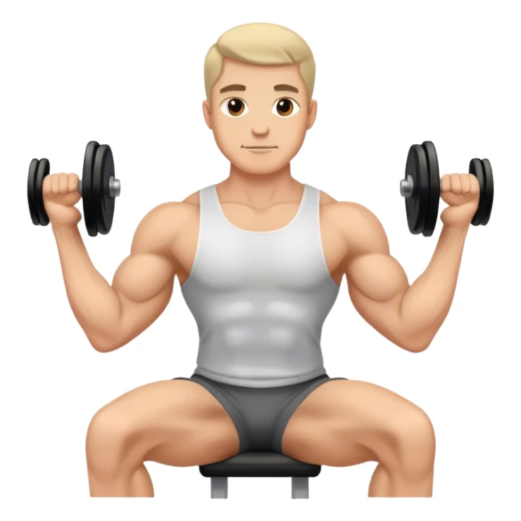 man seated weighted wrist curl sticker