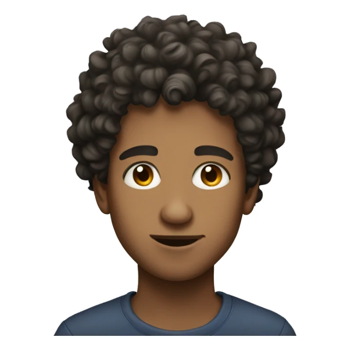 portrait of a young man with a little bit curly hair sticker