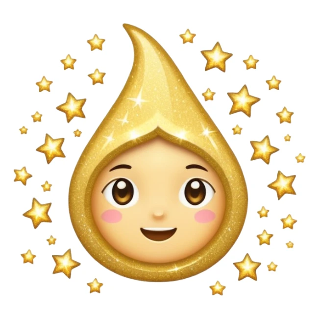  sparkling shiny glitter, with bright sparkles and shimmering particles, simple cute cartoon style sticker