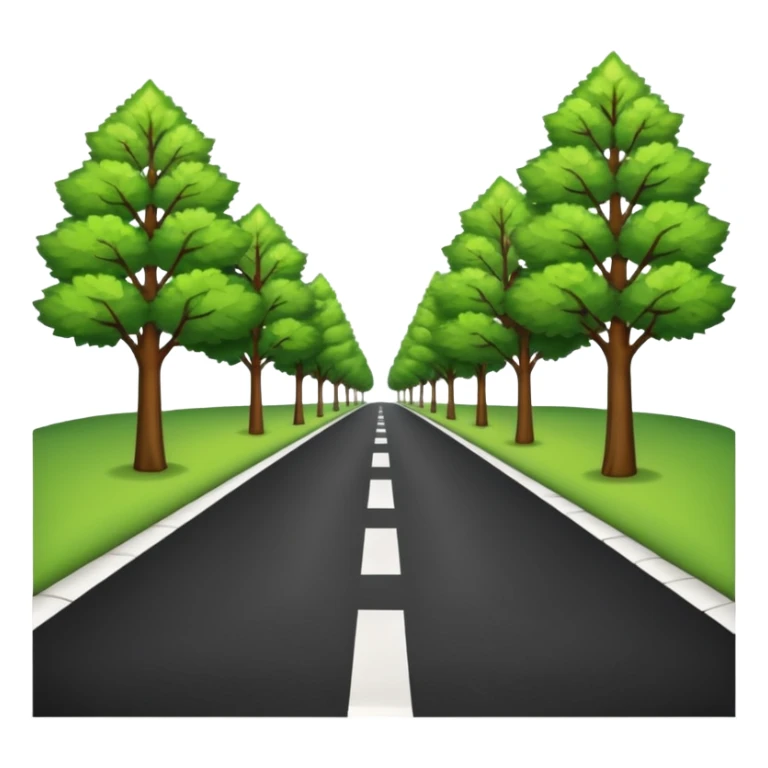 roadway with trees on the sides emoji sticker