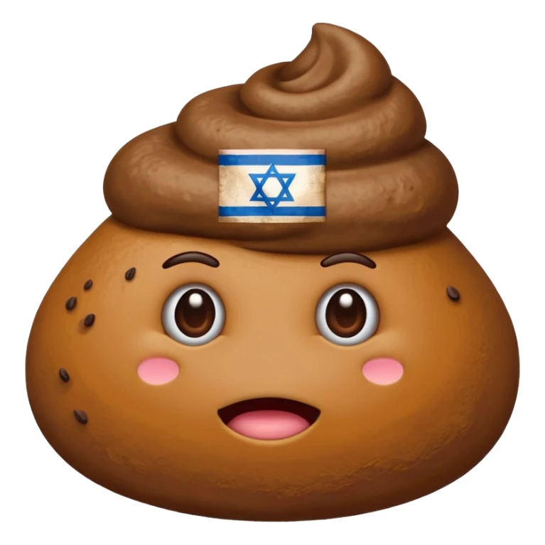 Israel flag centar in poop emoji sticker