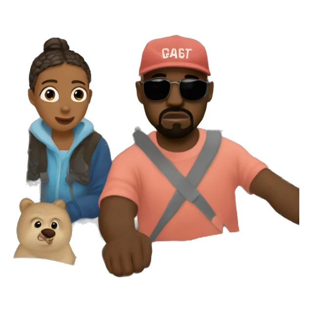 Kanye West driving his daughter home from school ￼ sticker
