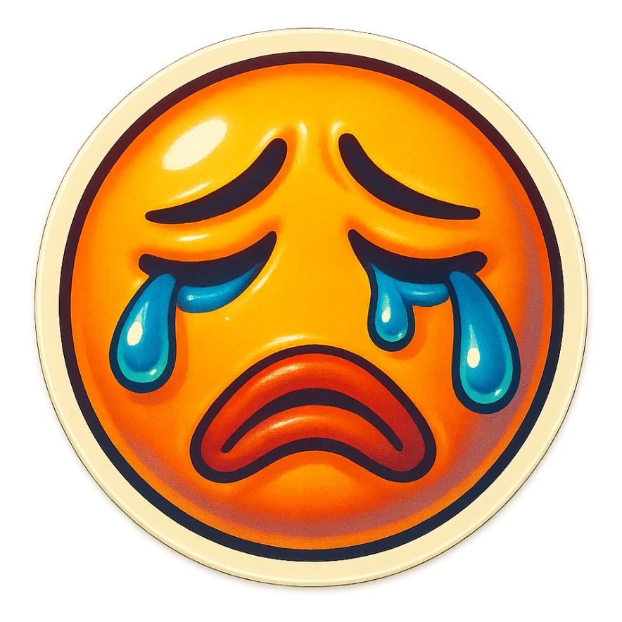 Crying Tears rolling down face 
Mouth Pout sticker