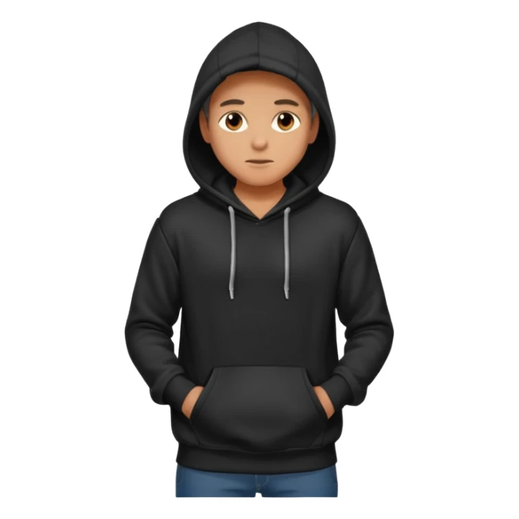 fullbody Mysterious man in black hoodie, hands in pockets sticker